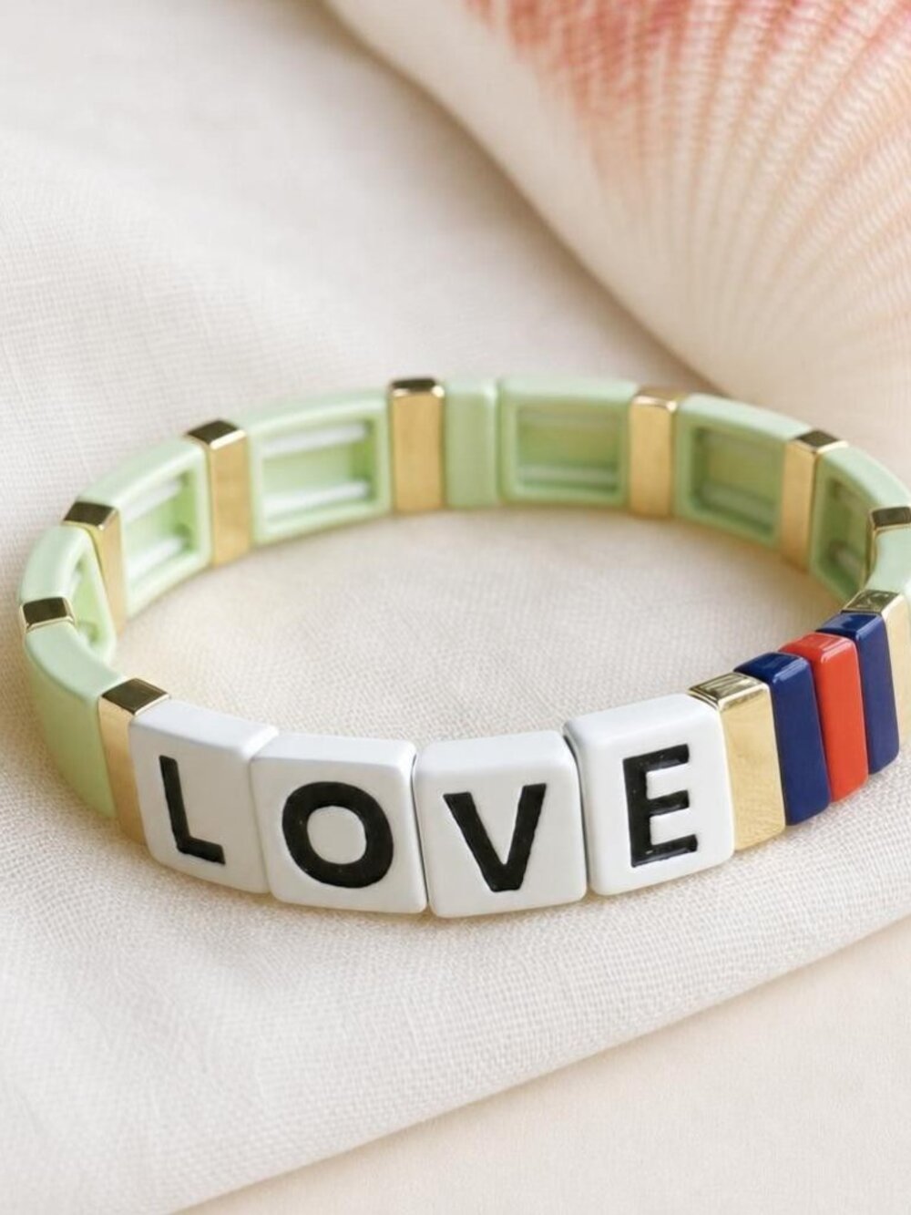 Roxanne Assoulin Just Say Love Light Green Stretch Bracelet